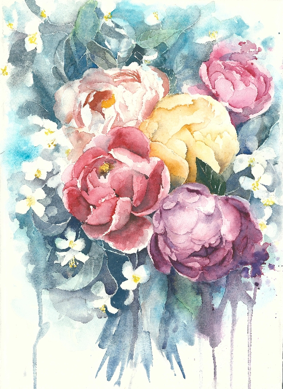 Tranh canvas sơn dầu hoa hồng