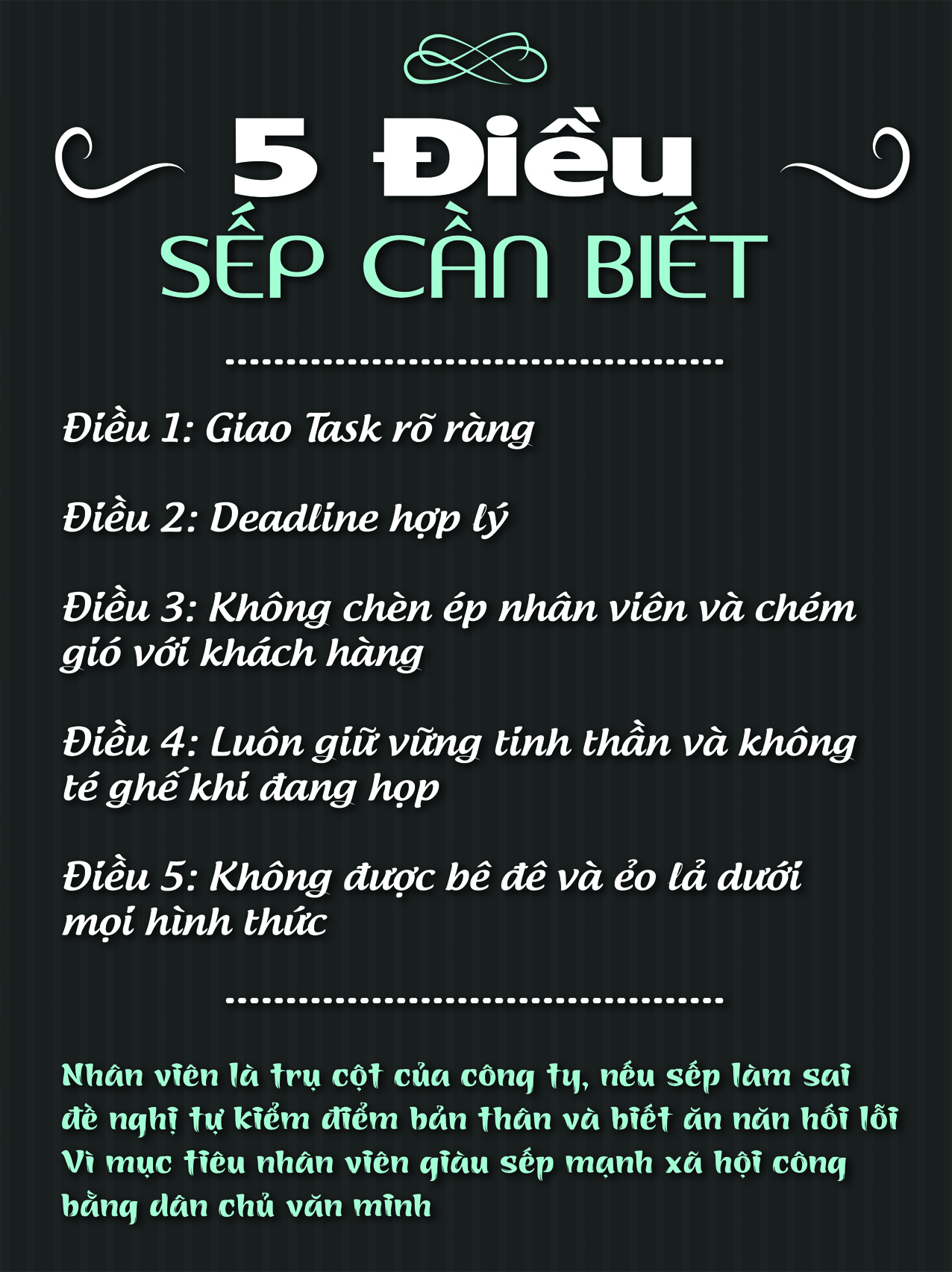 5 Điều sếp cần biết