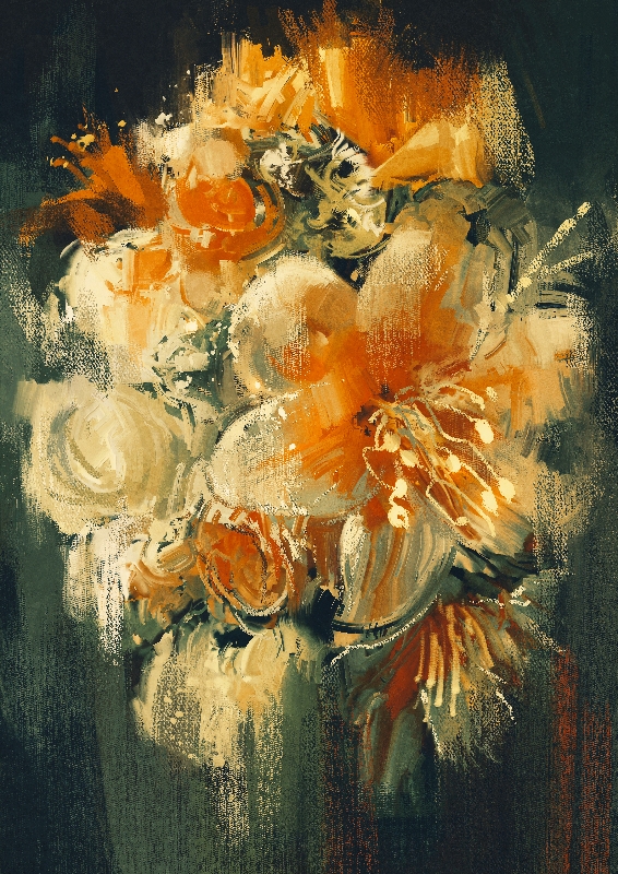 Tranh canvas sơn dầu hoa lan 