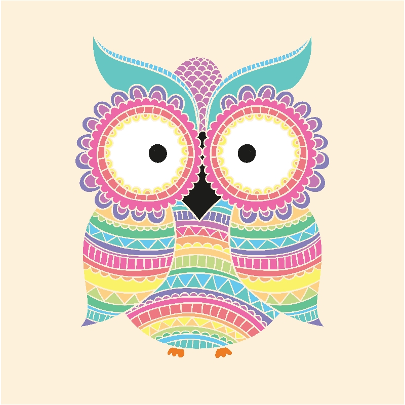 Tranh canvas cú mèo cute 16