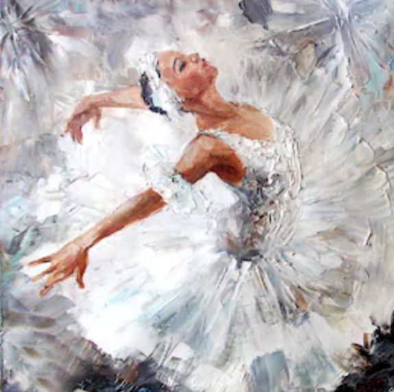 Tranh canvas sơn dầu cô gái múa ballet 251591584