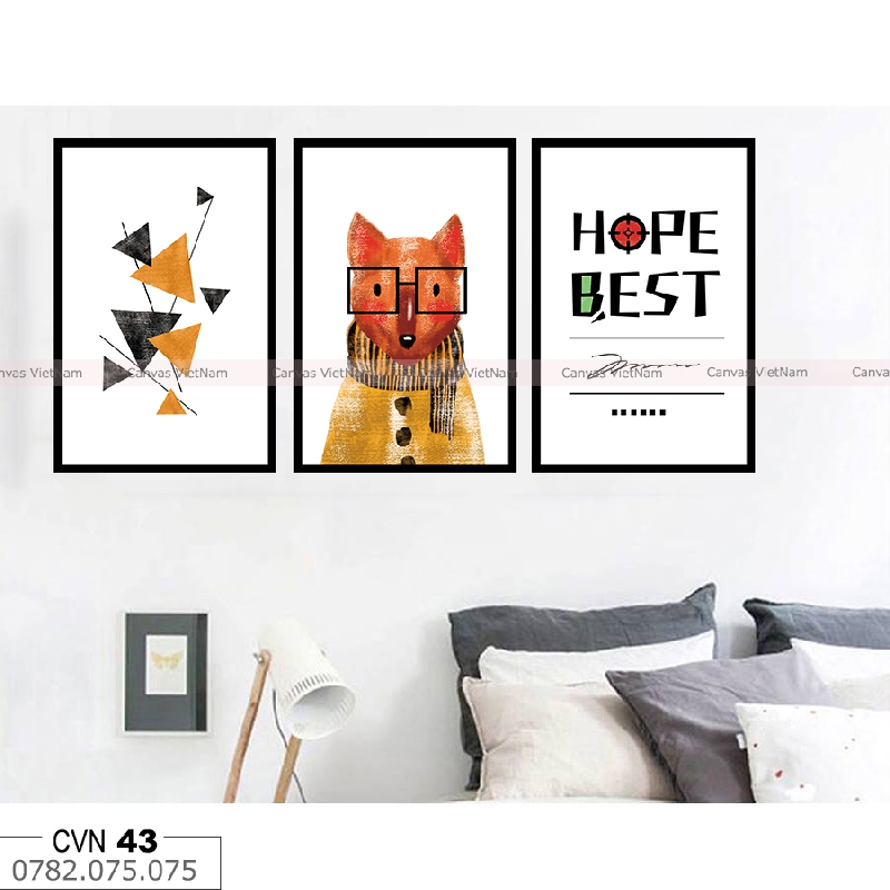 BỘ 3 tranh decor hope best 