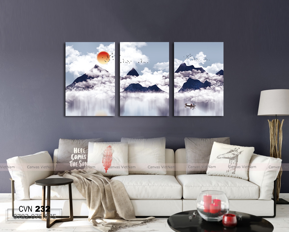 BỘ 3 tranh canvas trang trí decor-232