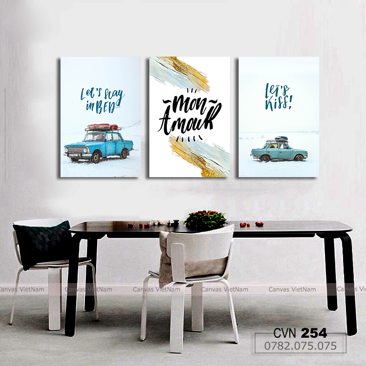 Bộ 3 tranh canvas trang trí decor-254