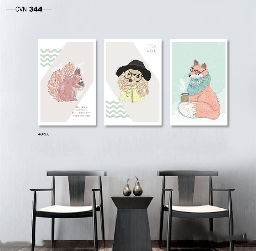 Bộ 3 tranh canvas trang trí decor-344