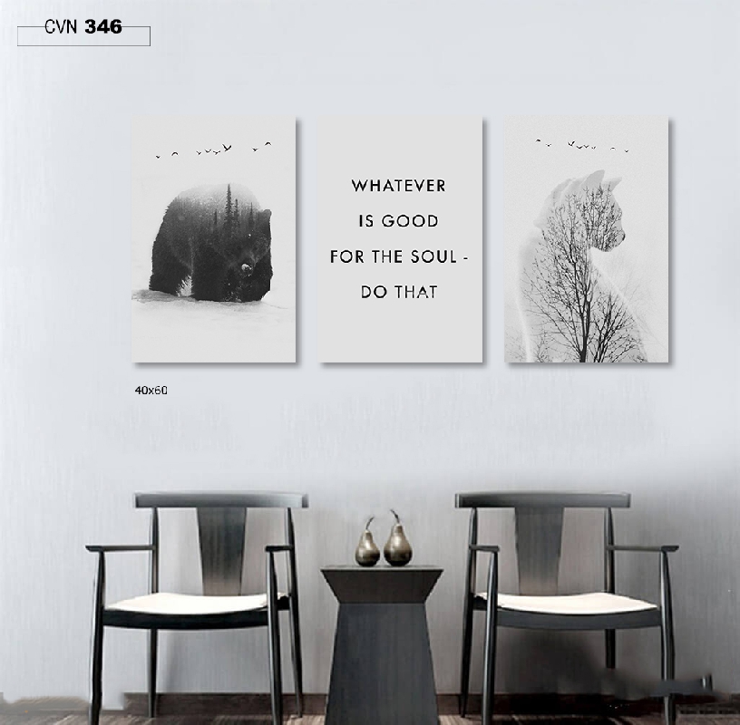 Bộ 3 tranh canvas trang trí decor-346