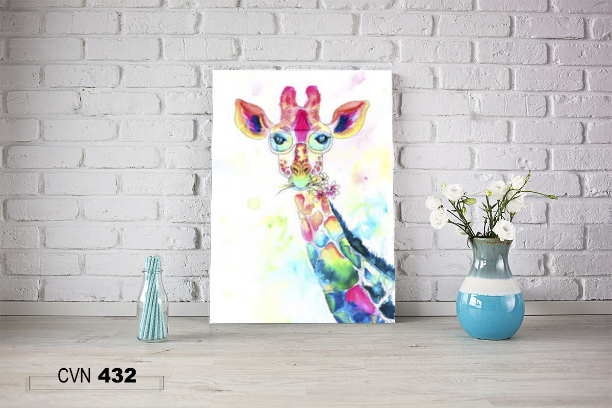 Tranh canvas trang trí decor hiện đại hươu cao cổ-432