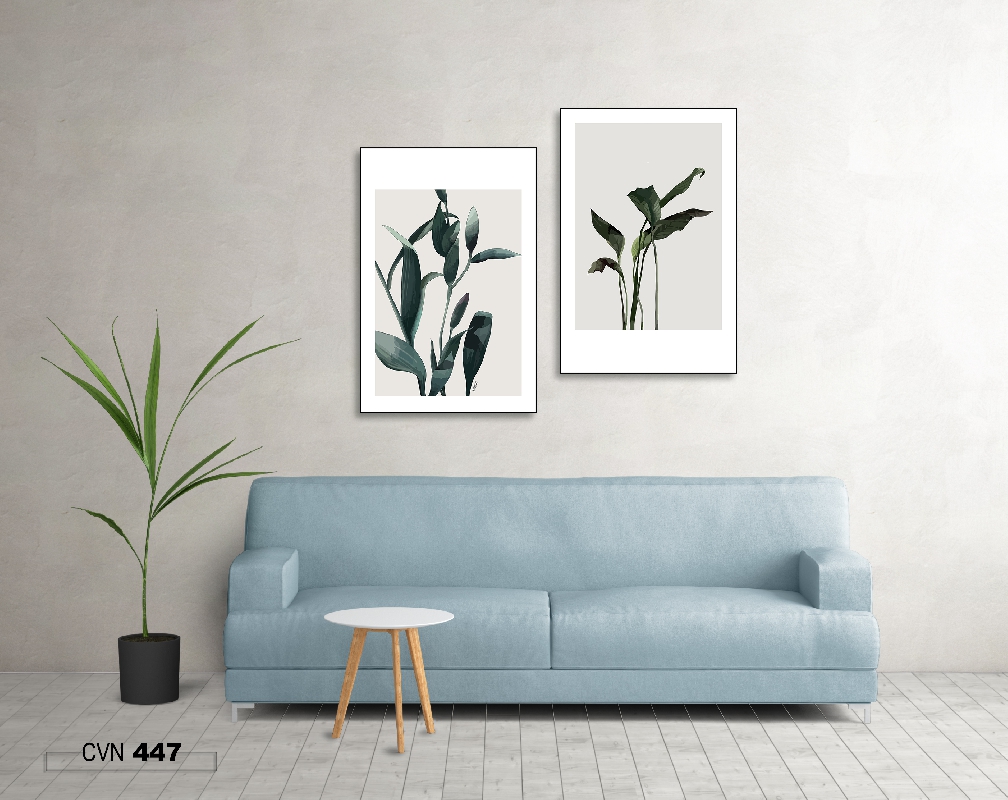 Bộ 2 tranh canvas trang trí decor tropical-446