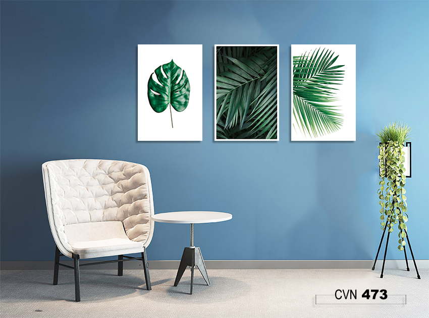 Bộ 3 tranh canvas trang trí decor tropical-473