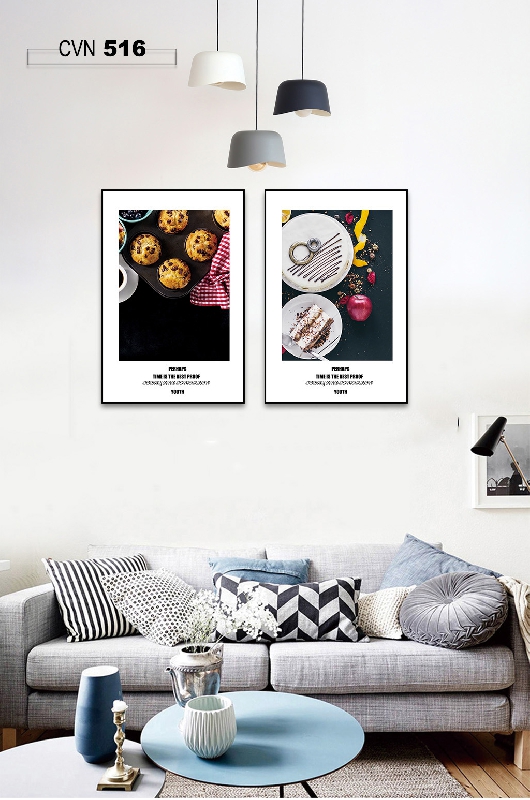 Bộ 2 tranh canvas trang trí decor trang trí nhà bếp-516