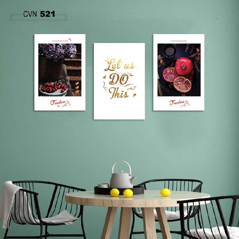 Bộ 3 tranh canvas trang trí decor nhà bếp-521