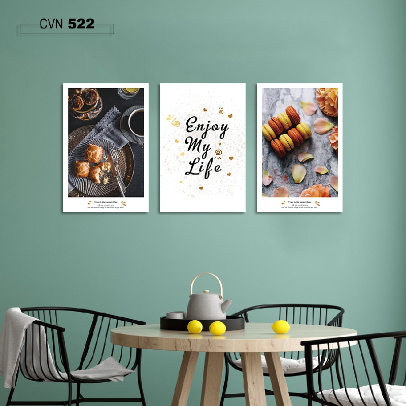 Bộ 3 tranh canvas trang trí decor nhà bếp-522