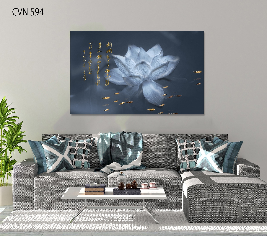 Tranh canvas hiện đại phong thủy hoa sen-594
